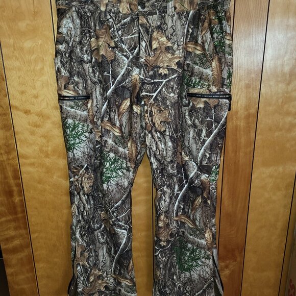 REALTREE SCENT FACTOR Mens Lined Camo Hunting Pants XL Stretch & Multi Pocket C3 - Picture 2 of 9